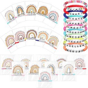 Bulk Rainbow Beaded Friendship Bracelets Gift Set for Women
